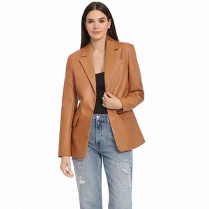 The Limited Brown Leather Blazer